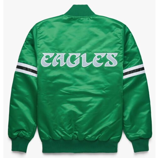 Philadelphia Eagles Striped Satin Jacket - Image 4