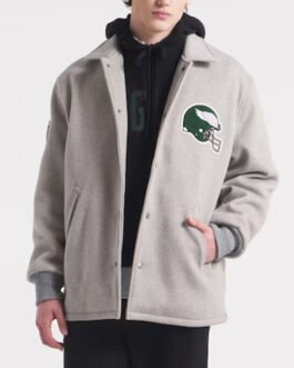 Philadelphia Eagles Coaches Heather Gray Wool Jacket