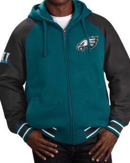 Philadelphia Eagles Defender Green Hoodie Varsity Jacket