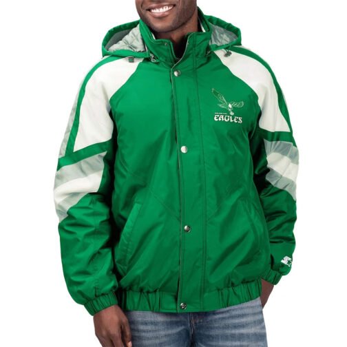 Philadelphia Eagles Kelly Green Throwback Jacket - Image 4