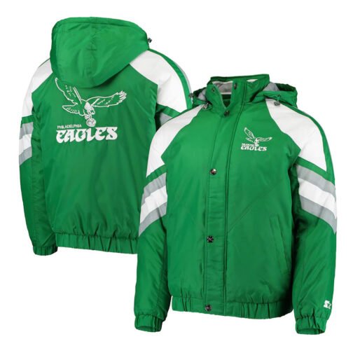 Philadelphia Eagles Kelly Green Throwback Jacket - Image 3