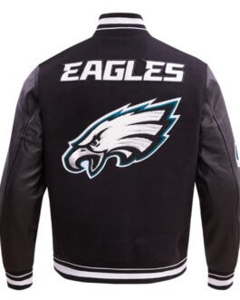 Philadelphia Eagles Mashup Rib Varsity Wool/Leather Jacket