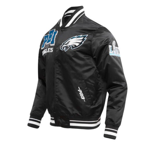 Philadelphia Eagles Mashup Classic Rib Satin Jacket - Image 3