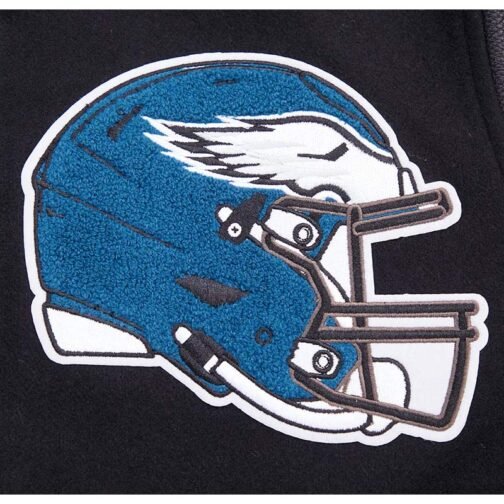 Philadelphia Eagles Mashup Rib Varsity Wool/Leather Jacket - Image 6