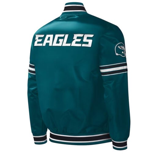 Philadelphia Eagles Midfield Green Satin Jacket - Image 2