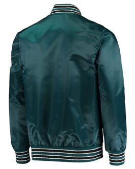 The Diamond Retro Philadelphia Eagles Green Satin Jacket