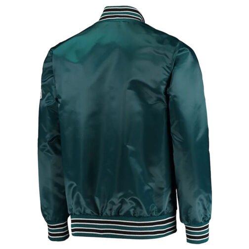 The Diamond Retro Philadelphia Eagles Green Satin Jacket - Image 2