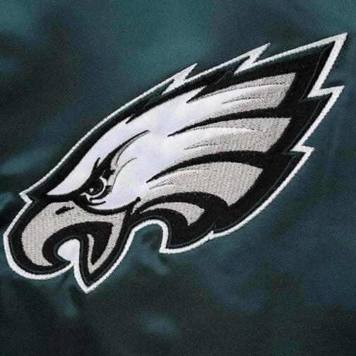 The Diamond Retro Philadelphia Eagles Green Satin Jacket - Image 4