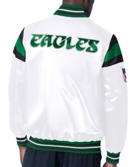 Philadelphia Eagles Midweight White Satin Jacket