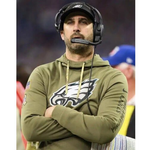 Nick Sirianni Philadelphia Eagles Olive Hoodie - Image 6
