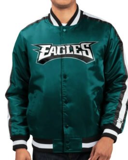 Philadelphia Eagles O-Line Green Satin Jacket