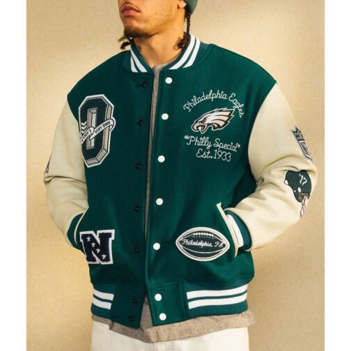 OVO Philadelphia Eagles Varsity Jacket - Image 3