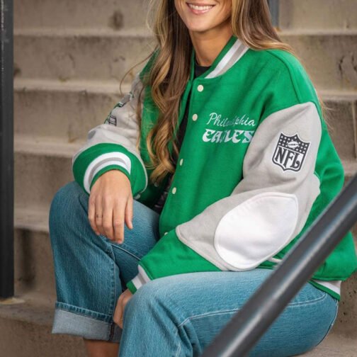 Princess Diana Philadelphia Eagles Wool Varsity Jacket - Image 22