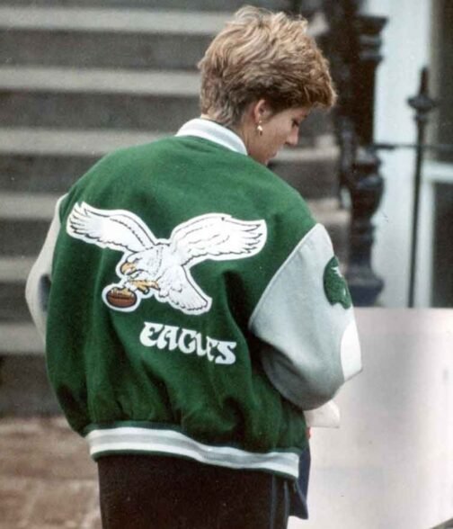 Princess Diana Philadelphia Eagles Wool Varsity Jacket - Image 11