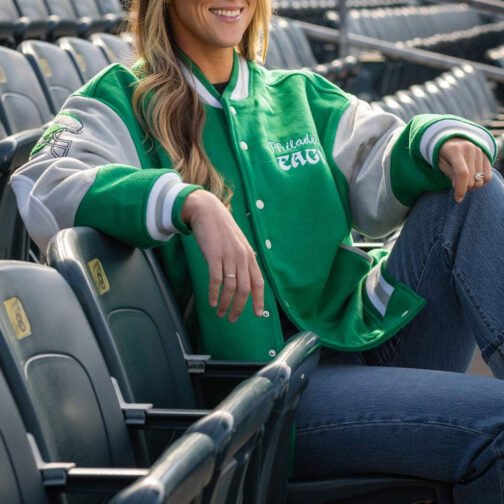 Princess Diana Philadelphia Eagles Wool Varsity Jacket - Image 21