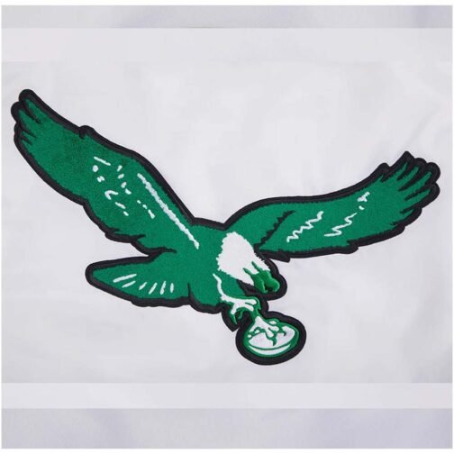 Philadelphia Eagles Retro Classic White Rib Satin Jacket - Image 4