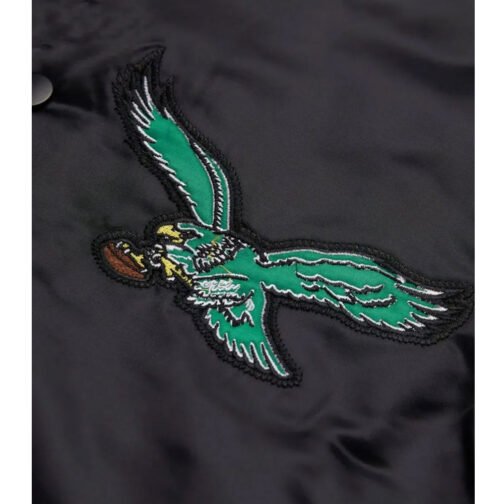 Philadelphia Eagles Striped Satin Jacket - Image 10