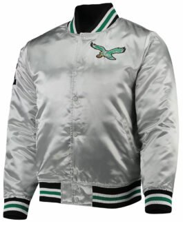 Philadelphia Eagles Silver Satin Jacket
