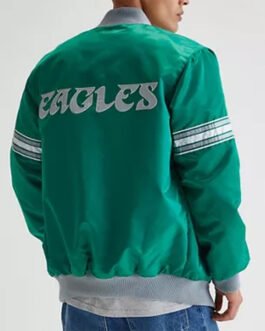 Philadelphia Eagles Kelly Green Striped Satin Jacket