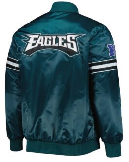 Philadelphia Eagles The Pick and Roll Midnight Green Satin Jacket