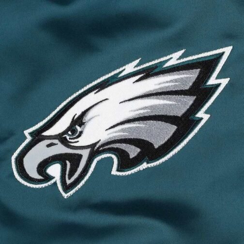 Philadelphia Eagles The Pick and Roll Midnight Green Satin Jacket - Image 4