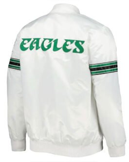 Philadelphia Eagles The Power Forward White Satin Jacket