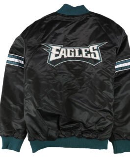 Philadelphia Eagles Track Black Satin Jacket
