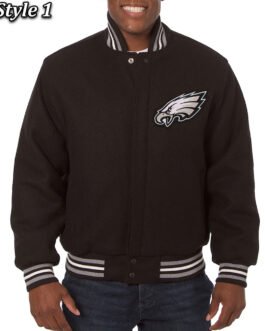 Philadelphia Eagles Varsity Black Wool Jacket