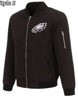 Varsity Philadelphia Eagles Black Wool Jacket
