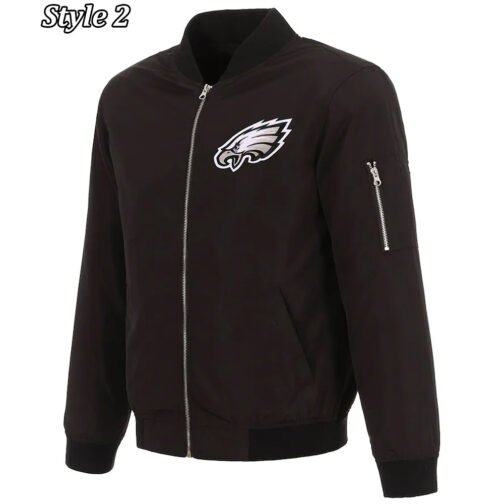 Varsity Philadelphia Eagles Black Wool Jacket - Image 2