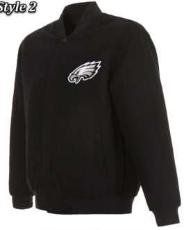 Philadelphia Eagles Varsity Black Wool Jacket