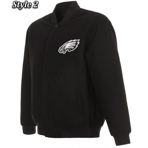 Philadelphia Eagles Varsity Black Wool Jacket - Image 2