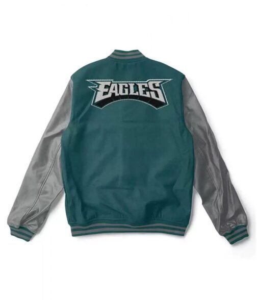 Varsity Philadelphia Eagles Green/Grey Jacket - Image 2