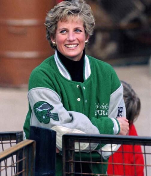 Princess Diana Philadelphia Eagles Wool Varsity Jacket - Image 15