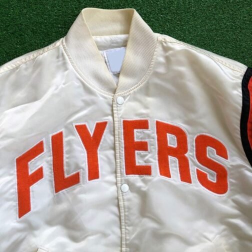 Philadelphia Flyers 80’s White Bomber Jacket - Image 3