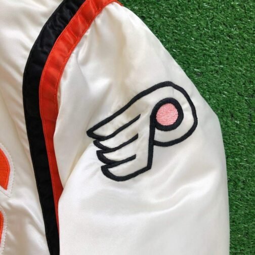 Philadelphia Flyers 80’s White Bomber Jacket - Image 4