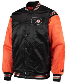 Philadelphia Flyers Orange and Black Satin Jacket