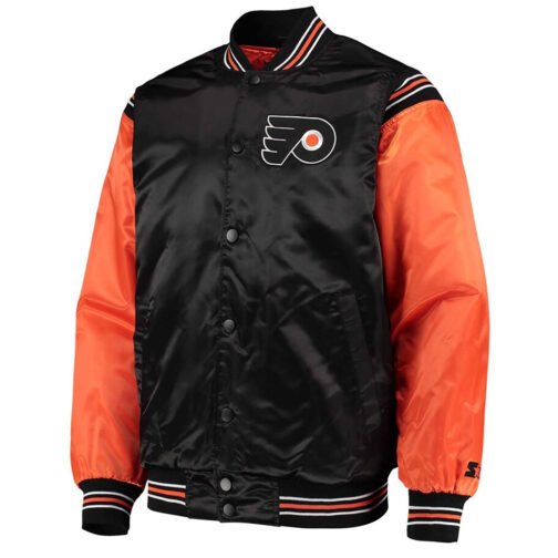 Philadelphia Flyers Orange and Black Satin Jacket