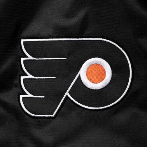 Philadelphia Flyers Orange and Black Satin Jacket - Image 8