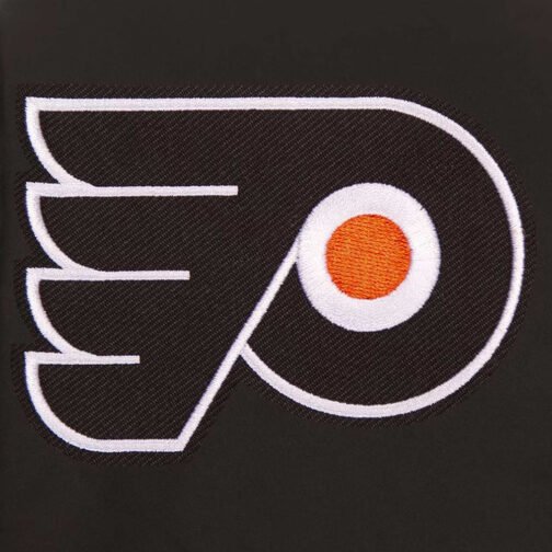 Black Philadelphia Flyers Poly-Twill Front-Hit Jacket - Image 2