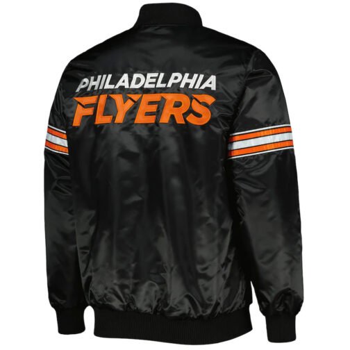 Philadelphia Flyers Orange and Black Satin Jacket - Image 4