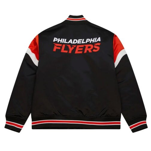 Philadelphia Flyers Heavyweight Black Satin Jacket - Image 2