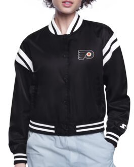 Philadelphia Flyers Printed Logo Varsity Satin Jacket