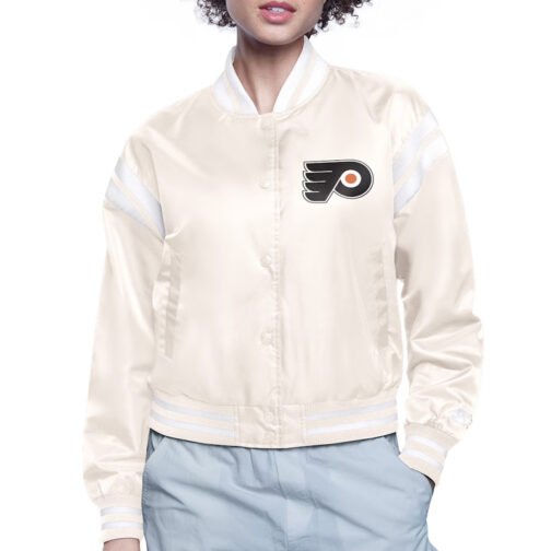 Philadelphia Flyers Printed Logo Varsity Satin Jacket - Image 2