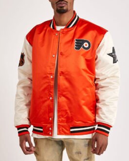 Philadelphia Flyers Throwback Orange and Off White Jacket
