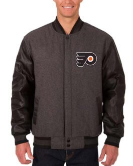 Philadelphia Flyers Varsity Charcoal/Black Jacket