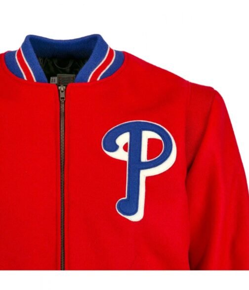 Varsity 1949 Philadelphia Phillies Red Wool Jacket - Image 4
