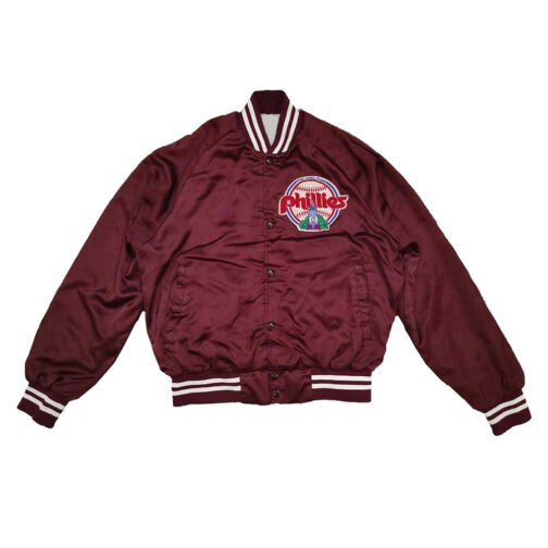 90’s Philadelphia Phillies Maroon Satin Jacket