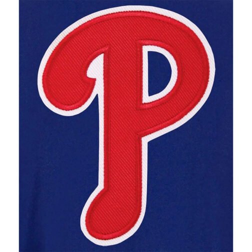 Accent Philadelphia Phillies Blue and Gray Varsity Jacket - Image 2