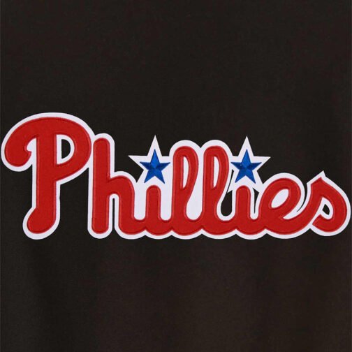 Philadelphia Phillies Black Letterman Jacket - Image 3